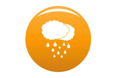 Cloud rain icon vector orange