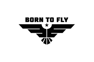 Born to fly logo, simple style