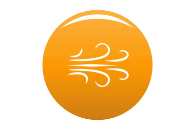 Wind icon vector orange