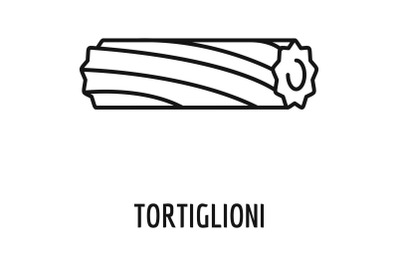 Tortiglioni pasta icon, outline style
