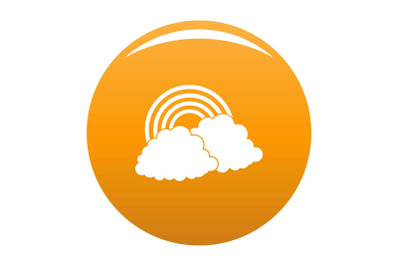 Rainbow icon vector orange