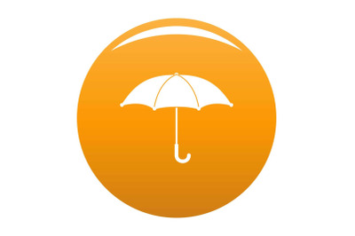 Umbrella icon vector orange