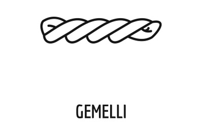 Gemelli icon, outline style