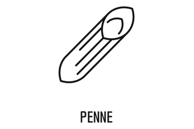 Penne pasta icon, outline style