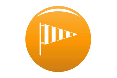 Meteorology windsock icon vector orange