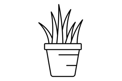 Aloe pot icon, outline style