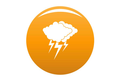 Cloud thunder flash icon vector orange