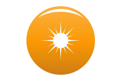 Sun icon vector orange