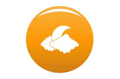 Moon icon vector orange