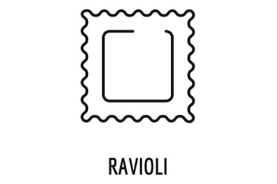 Ravioli pasta icon, outline style
