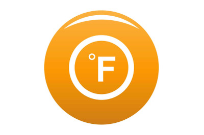 Fahrenheit icon vector orange