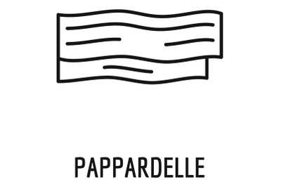 Pappardelle icon, outline style