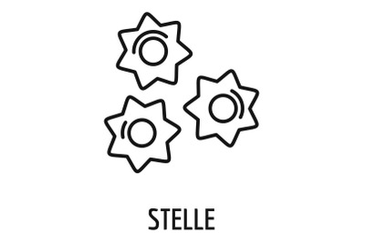 Stelle pasta icon, outline style