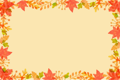 autumn watercolor leaves frame