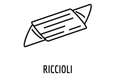 Riccioli pasta icon, outline style