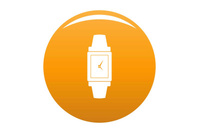 Wristwatch wood icon vector orange