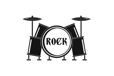 Rock drums icon, simple style