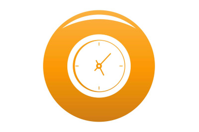 Clock minimal icon vector orange
