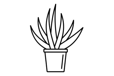 Aloe housepot icon, outline style