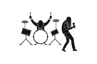 Rock band icon, simple style