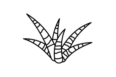 Striped aloe icon, outline style