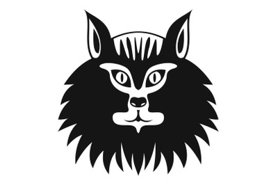 Cat head icon, simple style