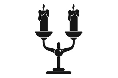 Candles on stand icon, simple style