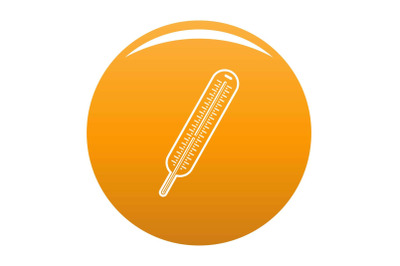 Mercury thermometer icon vector orange