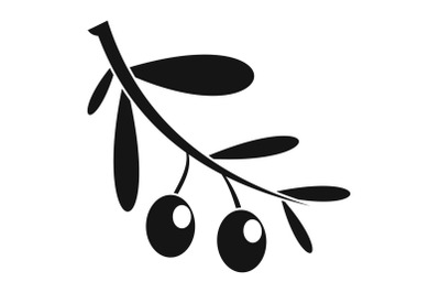 Branch of olives icon, simple style
