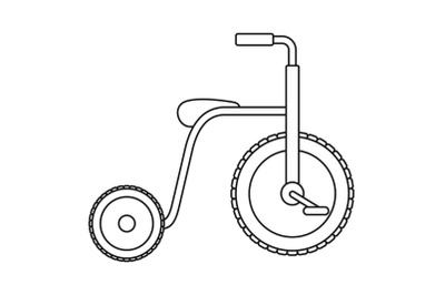 Plastic tricycle icon, outline style
