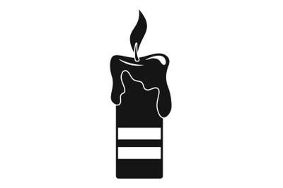 Burning candle icon, simple style