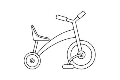 Children tricycle icon, outline style