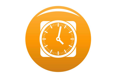 Clock retro icon vector orange