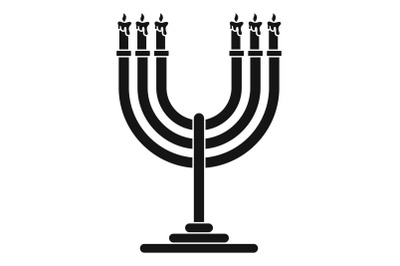 Candles on support icon, simple style