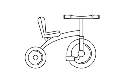 Retro tricycle icon, outline style