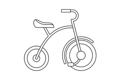 Girl tricycle icon, outline style