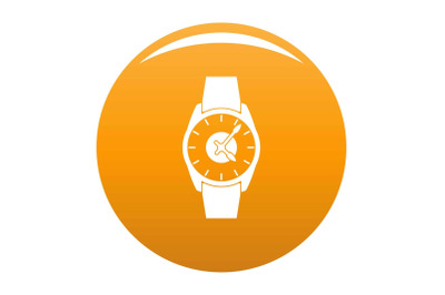 Wristwatch businessman icon vector orange