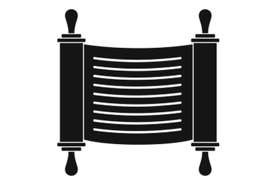 Torah scroll icon, simple style