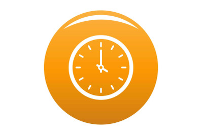 Clock time icon vector orange