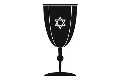 Judaism cup icon, simple style