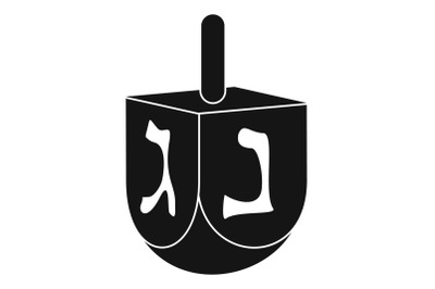 Jewish dreidel icon, simple style