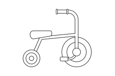 Little tricycle icon, outline style