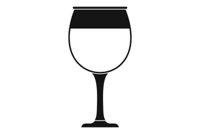 Wine glass icon, simple style