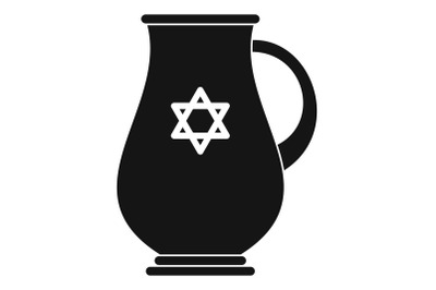 Jewish jug icon, simple style