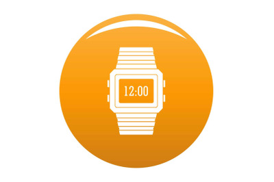 Wristwatch icon vector orange