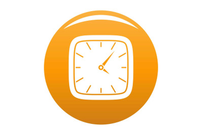 Clock wall icon vector orange