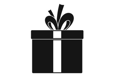 Gift box icon, simple style