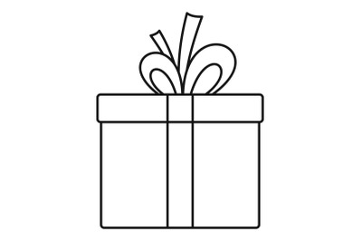 Gift box icon, outline style