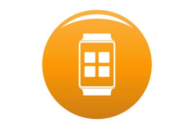 Smart watches icon vector orange