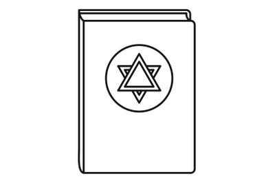 Torah book icon, outline style